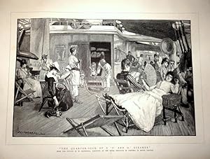 "The Quarter-Deck Of a P & O Steamer". Full page Print from the "Graphic" Dec 22nd 1888
