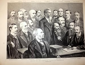 Meeting Of The Bimetallic League At Manchester April 28th 1888 (Full page Woodcut Engraving) Fisc...