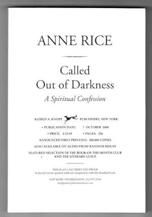 Seller image for CALLED OUT OF DARKNESS. A SPIRITUAL CONFESSION for sale by REVERE BOOKS, abaa/ilab & ioba