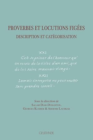 Imagen del vendedor de Proverbes et locutions : figes description et catgorisation a la venta por Joseph Burridge Books