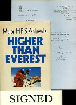 Image du vendeur pour Higher Than Everest | Memoirs of a Mountaineer [Signed + The High Commission of India Signed Letter] mis en vente par Little Stour Books PBFA Member