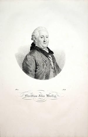 Bild des Verkufers fr WEISSE, Christian Felix Weie (1726-1804), Dichter, Jugendschriftsteller, Redakteur zum Verkauf von ANTIQUARIAT.WIEN Fine Books & Prints