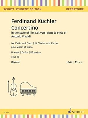 Imagen del vendedor de Concertino in D Minor, Op. 15 : Violin and Piano a la venta por GreatBookPrices