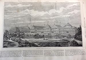 The Albert Palace Battersea Park, London June 28th 1884. Full page woodcut.