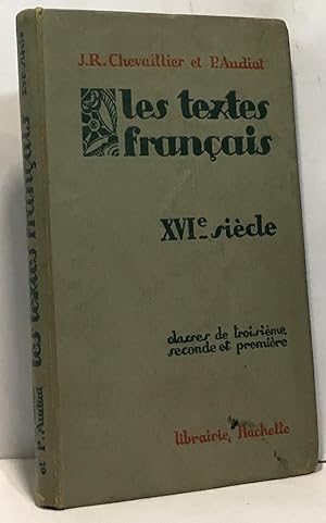 Seller image for Les textes franais XVIe sicle - classes de troisime seconde et premire for sale by crealivres