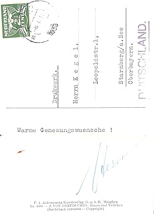 Image du vendeur pour Masch. Postkarte mit eigenh. U. mis en vente par Eberhard Kstler Autographen&Bcher oHG