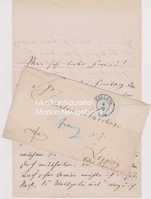 Immagine del venditore per Eigenhndiger Brief mit Unterschrift sowie Briefumschlag mit Adresse. venduto da Musikantiquariat Marion Neugebauer