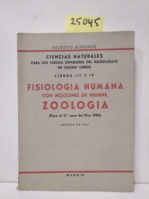 Imagen del vendedor de FISIOLOGA HUMANA CON NOCIONES DE HIGIENE, ZOOLOGA a la venta por Librera Circus