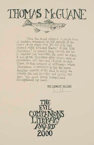 excerpt from The Longest Silence- Evil Companions 2000 Literary Award (Signed Broadside)