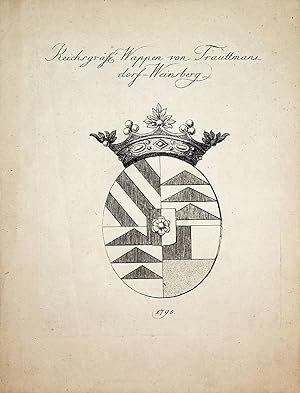 TRAUTTMANSDORFF-WEINSBERG, Titel: Reichsgräfl. Wappen von Trautmansdorf-Weinsberg [aus: T yroff: ...