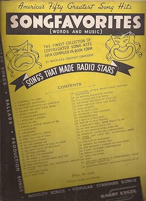 America's Fifty Greatest Song Hits: Songfavorites (Words and Music), Songs That Made Radio Stars