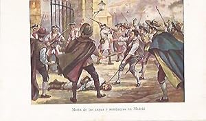 Bild des Verkufers fr LAMINA 13813: Motin de las capas y sombreros de Madrid zum Verkauf von EL BOLETIN