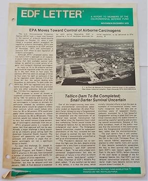 Seller image for EDF Letter (November/December 1979): A Report to Members of the Environmental Defense Fund (Newsletter) for sale by Bloomsbury Books