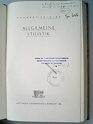 Seller image for Allgemeine Stilistik. for sale by Antiquariat Bookfarm