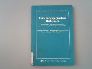 Seller image for Forschungsgegenstand Richtlinien : Arbeitspapiere der 5. Frhjahrskonferenz zur Erforschung des Fremdsprachenunterrichts. Giessener Beitrge zur Fremdsprachendidaktik for sale by Antiquariat Bookfarm