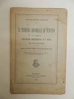 Il teorema binomiale di Newton e i principi dell'analisi indeterminata di 1° grado.