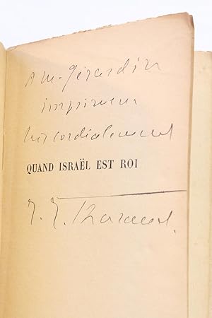 Bild des Verkufers fr Quand Isral est roi zum Verkauf von Librairie Le Feu Follet