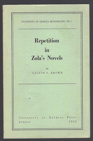 Imagen del vendedor de Repetition in Zola's Novels a la venta por David M. Herr