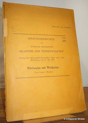 Imagen del vendedor de Nibelungias und Waltharius. a la venta por Antiquariat Christian Strobel (VDA/ILAB)