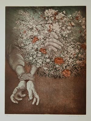 Bild des Verkufers fr Blumenstrau und gefesselte Hnde. zum Verkauf von Antiquariat Martin Barbian & Grund GbR