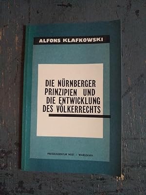 Immagine del venditore per Die Nrnberger Prinzipien und die Entwicklung des Vlkerrechts venduto da Versandantiquariat Cornelius Lange