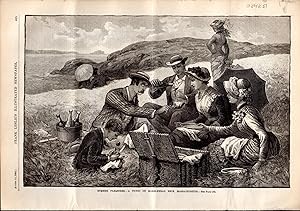 Bild des Verkufers fr ENGRAVING: "Summer Pleasures--A Picnic on Marblehead Neck, Massachusetts".engravings from Frank Leslie's Illustrated Newspaper: August 11,1883 zum Verkauf von Dorley House Books, Inc.