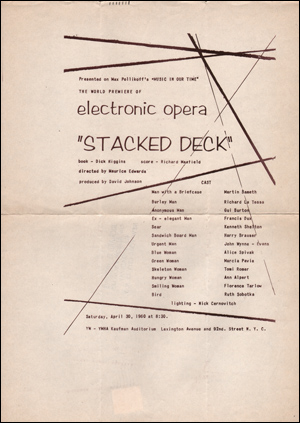 Seller image for The World Premiere of Electronic Opera "Stacked Deck" for sale by Specific Object / David Platzker