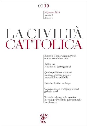 la civiltà cattolica : janvier 2019