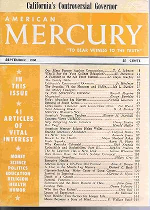 Seller image for American Mercury Magazine September 1960 for sale by The Sun Also Rises
