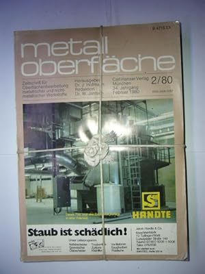 Konvolut: 12 Hefte Metall Oberfläche 1980 Zeitschrift für Oberflächenbearbeitung