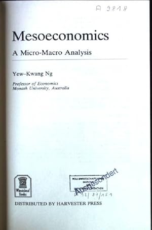 Seller image for Mesoeconomics: A Micro-macro Analysis for sale by books4less (Versandantiquariat Petra Gros GmbH & Co. KG)