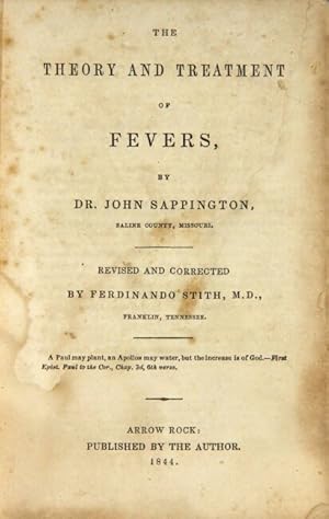 Bild des Verkufers fr The theory and treatment of fevers . Revised and corrected by Ferdinando Stith, M. D., Franklin, Tennessee zum Verkauf von Rulon-Miller Books (ABAA / ILAB)