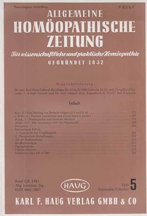 Seller image for Heft 5 / 83. AHZ. Allgemeine Homopathische Zeitung. Band 228. for sale by Fundus-Online GbR Borkert Schwarz Zerfa