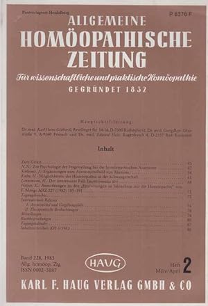 Seller image for Heft 2 / 83. AHZ. Allgemeine Homopathische Zeitung. Band 228. for sale by Fundus-Online GbR Borkert Schwarz Zerfa