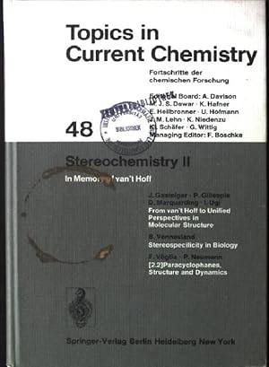 Bild des Verkufers fr Stereochemistry II: In Memory of vant Hoff Topics in Current Chemistry, Band 48 zum Verkauf von books4less (Versandantiquariat Petra Gros GmbH & Co. KG)