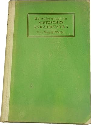 Seller image for Erluterungen zu Nietzsches Zarathustra, for sale by Versandantiquariat Hbald