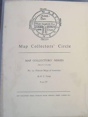 Bild des Verkufers fr Printed Maps of Australia being a catalogue of collection part IV- J-L (No.72 only) zum Verkauf von Chapter 1