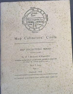 Bild des Verkufers fr A Dictionary of Mapmakers including cartographers, Geographers, Publishers, Engravers, etc., from earliest times to 1900 (No. 78 only) zum Verkauf von Chapter 1