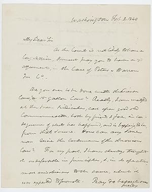 Autograph letter signed to Theophilus Parsons, Jr., Washington, D.C., 2 February 1840