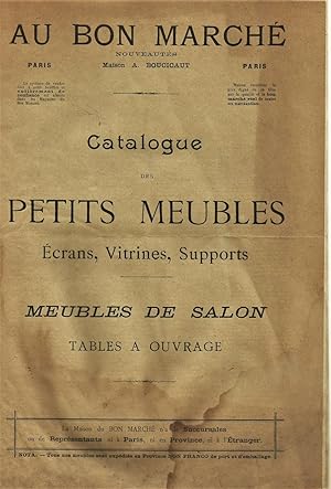 Au Bon Marché. Catalogues des petits meubles, écrans, vitrines, supports. Meubles de salon, table...