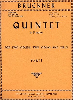 [String] Quintet in F Major for Two Violins, Two Violas, and Cello [FULL SET of FIVE PARTS]
