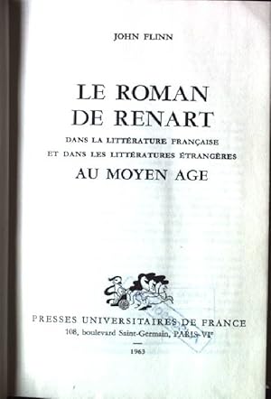 Bild des Verkufers fr Le Roman de Renart, dans la Litterature Francaise et dans les Litteratures Etrangeres au Moyen Age zum Verkauf von books4less (Versandantiquariat Petra Gros GmbH & Co. KG)