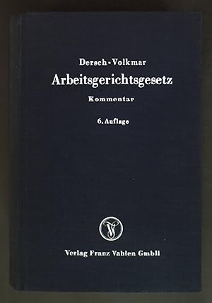 Imagen del vendedor de Arbeitsgerichtsgesetz vom 3. September 1953 - Kommentar. a la venta por books4less (Versandantiquariat Petra Gros GmbH & Co. KG)