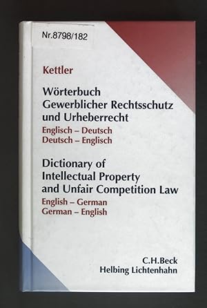 Immagine del venditore per Wrterbuch gewerblicher Rechtsschutz und Urheberrecht : Englisch-Deutsch, Deutsch-Englisch. venduto da books4less (Versandantiquariat Petra Gros GmbH & Co. KG)