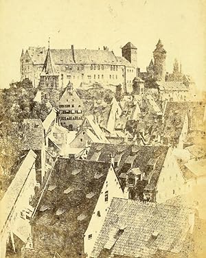 Germany Nuremberg Castle panorama Old Photo circa 1868