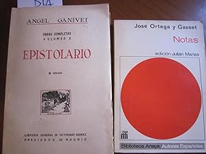 Epistolario (vol. X de las Obras completas de A. Ganivet) + Notas (Ortega y Gasset) [2 LIBROS]
