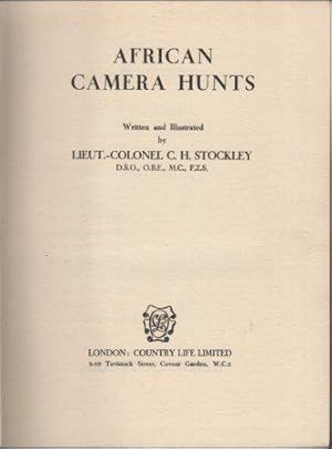 Seller image for African Camera Hunts. for sale by Richard V. Wells ABA, ILAB