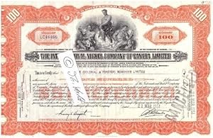 ORIGINAL-AKTIE International Nickel Company of Canada Limited stock certificate 1950's, 100 SHARES