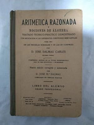 Seller image for Aritmetica razonada y nociones de Algebra for sale by Libros Ambig