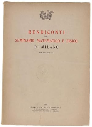 RENDICONTI DEL SEMINARIO MATEMATICO E FISICO DI MILANO. Vol.II (1929):